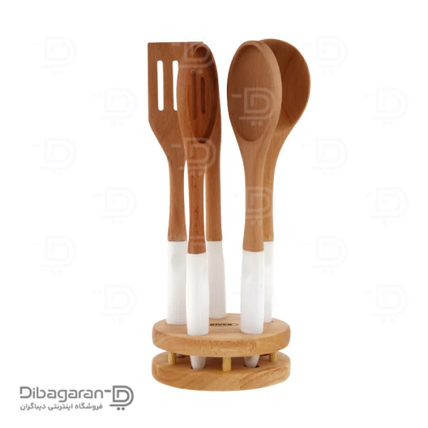 سرویس کفگیر ملاقه چوبی ریور 6 عددی کد 8492
