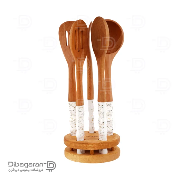 سرویس کفگیر ملاقه چوبی ریور 6 عددی کد 8495
