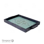 سینی چوبی ریور طرح فرشینه کد 2328 فیروزه‌ای