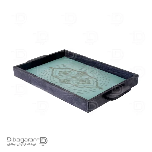 سینی چوبی طرح فرشینه ریور کد 2328 (3) سینی چوبی ریور طرح فرشینه کد 2328 فیروزهای