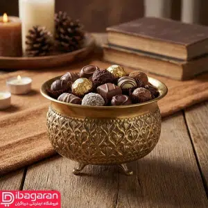 شکلات خوری گرد برنجی ریما کد R-98710