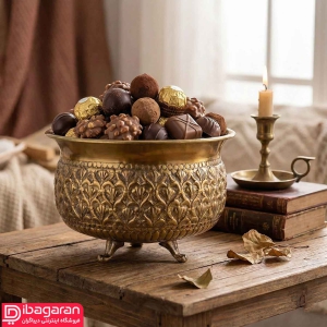 شکلات خوری گرد برنجی ریما کد R-98712