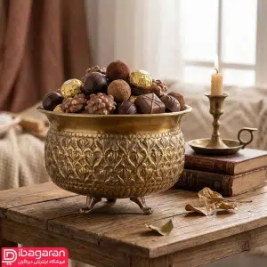 شکلات خوری گرد برنجی ریما کد R-98712