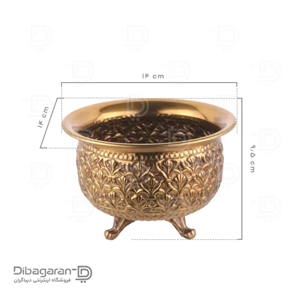 شکلات خوری گرد برنجی - متوسط (2) ابعاد شکلات خوری گرد برنجی ریما کد R-98711