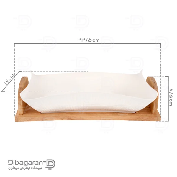 ظرف سالاد خوری چوب چینی ریور کد 2717-B (3) ابعاد ظرف سالاد خوری چوب چینی ریور کد 2717-B