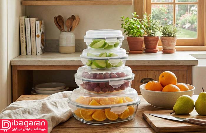 ظرف نگهدارنده شیشه ای لیمون 4 عددی مدل 2049