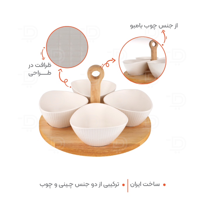 اردو خوری 4 عددی چوب چینی ریور کد 2720C