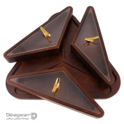 خرید و قیمت اردو خوری چوبی ایندو وود مدل مثلثی سه خانه کد 9940/33