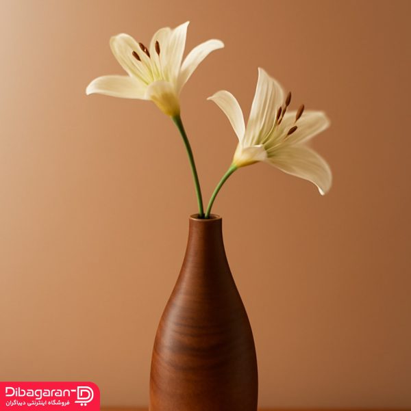 گلدان چوبی دکوری خمره‌ای لایف استیل