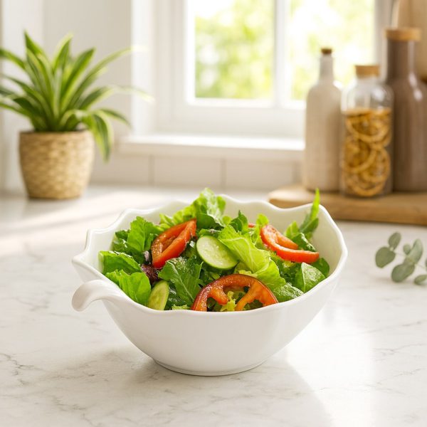 لایف استایل ظرف سالاد خوری گلدکیش مدل برگ لایف استایل ظرف سالاد خوری گلدکیش مدل برگ