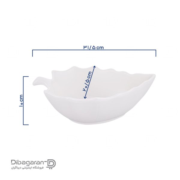 ابعاد ظرف سالاد خوری گلدکیش مدل برگ ابعاد ظرف سالاد خوری گلدکیش مدل برگ