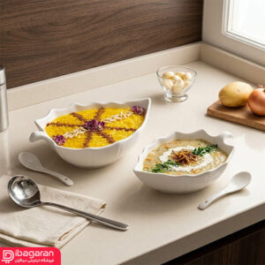 ظرف سالاد خوری گلدکیش مدل برگ