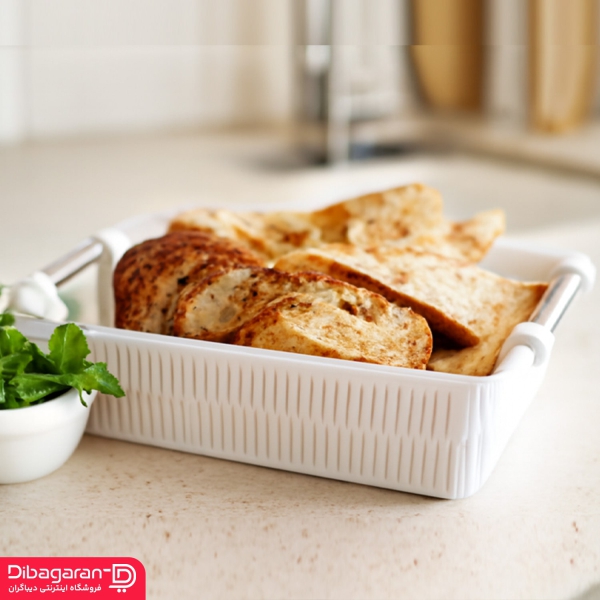 تصویر لایف استایل سبد طرح بامبو دسته استیل لیمون کد 1384