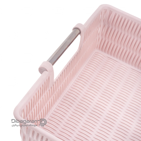 سبد طرح بامبو دسته استیل لیمون کد 1384 گلبهی