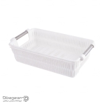 تصویر شاخص سبد طرح بامبو دسته استیل لیمون کد 1384 سفید