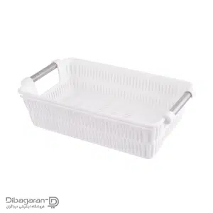 تصویر شاخص سبد طرح بامبو دسته استیل لیمون کد 1384 سفید