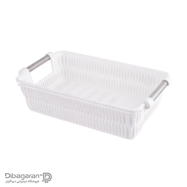 تصویر شاخص سبد طرح بامبو دسته استیل لیمون کد 1384 سفید