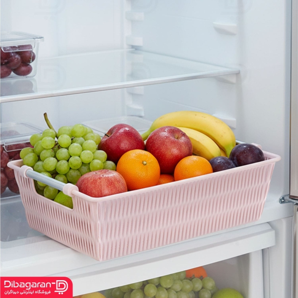 لایف استایل سبد طرح بامبو دسته استیل لیمون کد 1384 گلبهی