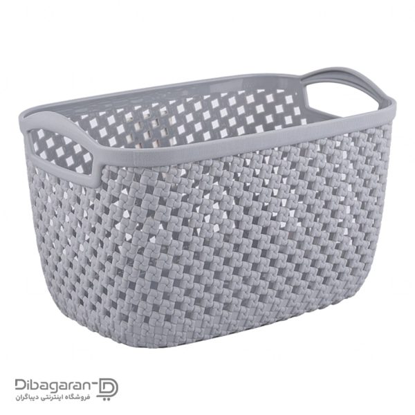 سبد پلاستیکی لیمون طرح بافت کد 2140 طوسی