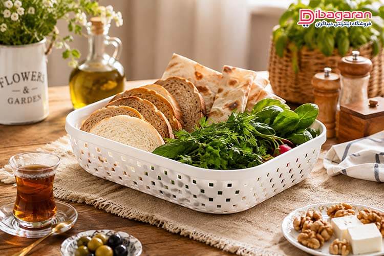 سبد نان و سبزی طرح بافت لیمون مدل 2142