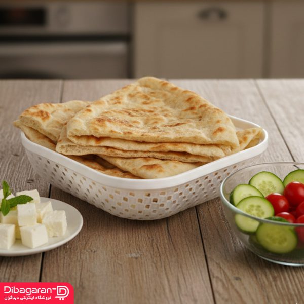 دکوراتیو سبد نان و سبزی طرح بافت لیمون بزرگ کد 2142