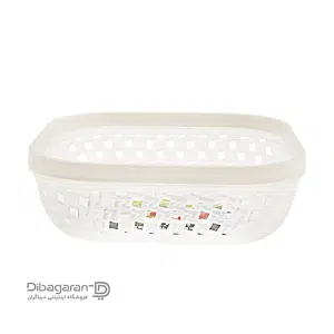 سبد نان و سبزی طرح بافت لیمون کوچک کد 2146 کرم