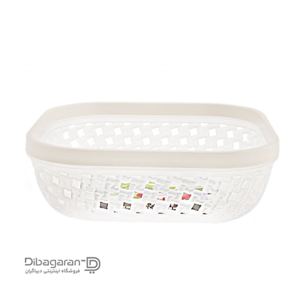 سبد نان و سبزی طرح بافت لیمون کوچک کد 2146 کرم