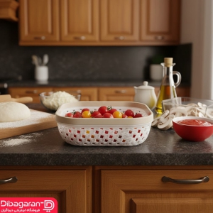 سبد نان و سبزی طرح بافت لیمون کوچک کد 2146