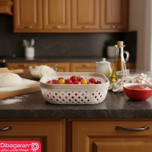 سبد نان و سبزی طرح بافت لیمون کوچک کد 2146