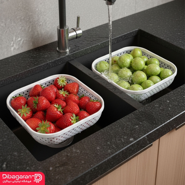 دکوراتیو سبد نان و سبزی طرح بافت لیمون کوچک کد 2146