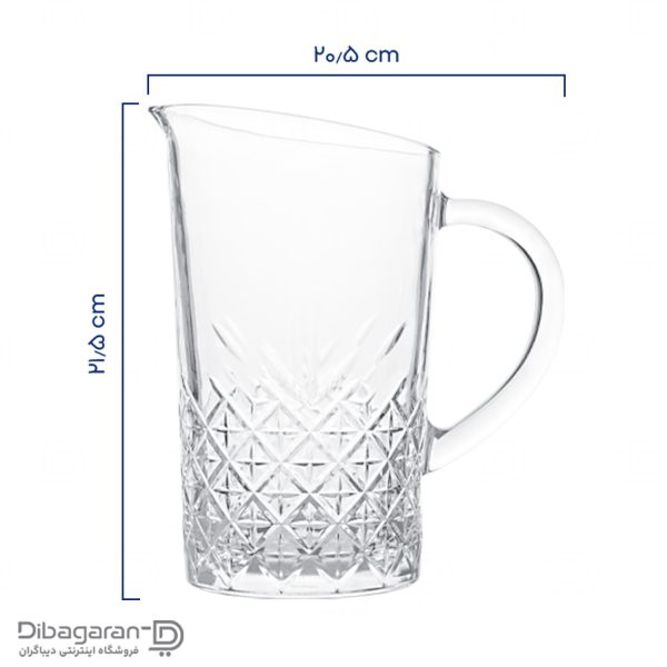 ابعاد پارچ بلور پاشاباغچه مدل تایملس ابعاد پارچ بلور پاشاباغچه مدل تایملس