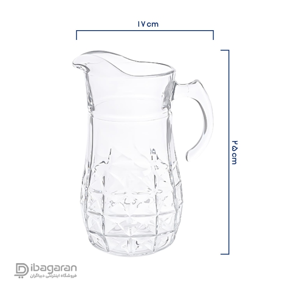 ابعاد پارچ و لیوان پیرلس مدل آکوامارین کد 801300W ابعاد پارچ و لیوان پیرلس مدل آکوامارین کد 801300W