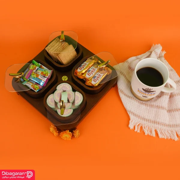 جزئیات اردو خوری چوبی ایندو وود چهار خانه کد 9940-4 اردو خوری چوبی ایندو وود