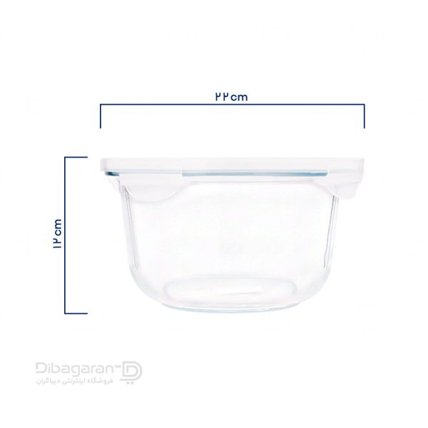 ابعاد ظرف نگهدارنده شیشه ای لیمون 2 لیتر کد 2076