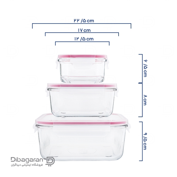 limon container 6 pieces code 2048 (5) تصویر با سایز ظرف نگهدارنده لیمون 3 عددی کد 2048