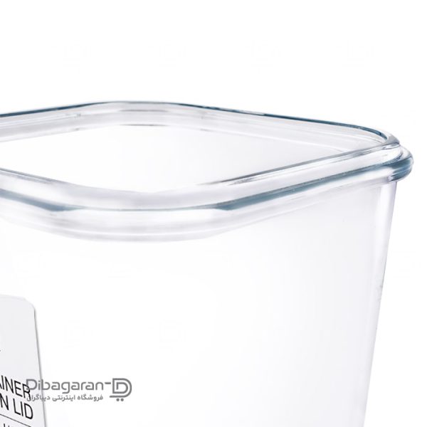 نمای لبه ظرف نگهدارنده مربع شیشه ای لیمون کد 2189