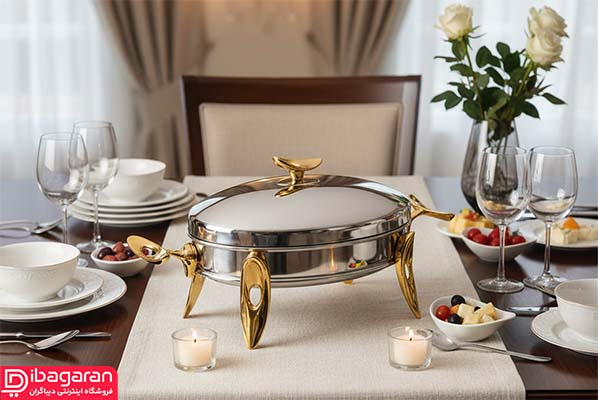 سوفله خوری نقره ای طلایی