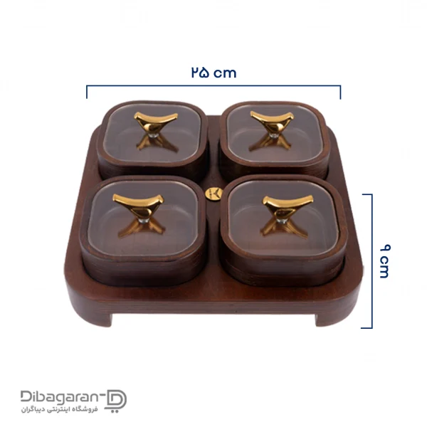 ابعاد اردو خوری ایندو وود کد 9940/4 ابعاد اردو خوری ایندو وود چهار خانه کد 9940/4