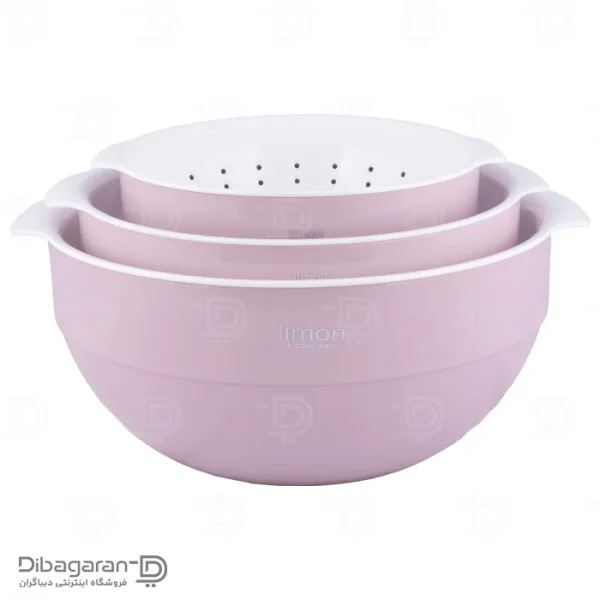 آبکش و لگن 6 پارچه لیمون کد 2066 یاسی
