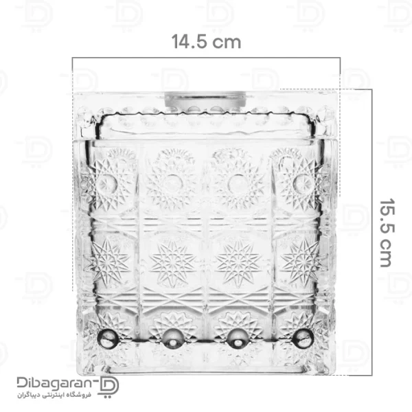 ابعاد جا دستمال کاغذی شیشه ای کد T318