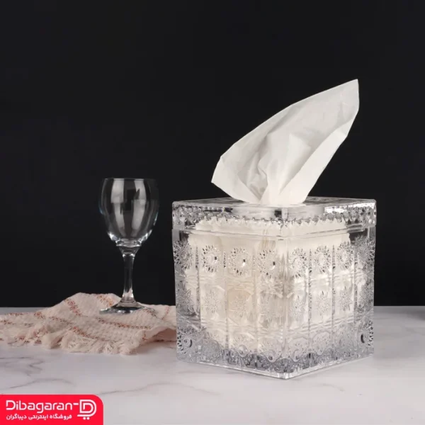 جا دستمال کاغذی شیشه ای کد T318