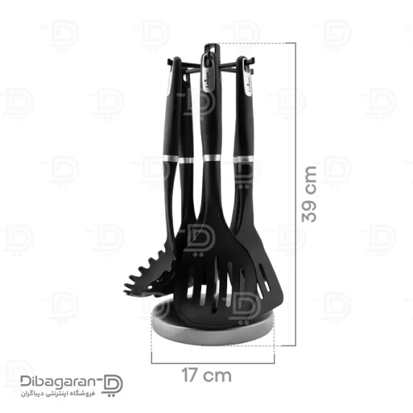 ابعاد سرویس کفگیر و ملاقه سیلیکونی یونیک کد UN-1160