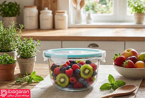 ظرف نگهدارنده شیشه ای لیمون 1.2 لیتر مدل 2077