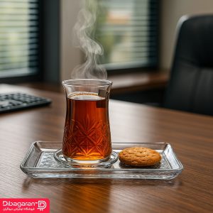 استکان کمر باریک پاشاباغچه مدل تایملس 6 عددی کد 42891