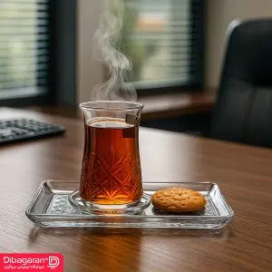 استکان کمر باریک پاشاباغچه مدل تایملس 6 عددی کد 42891