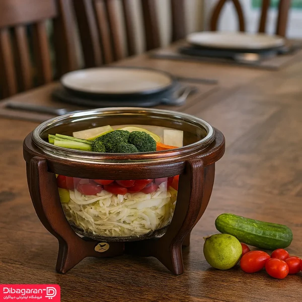 سوفله سالاد خوری ایندو وود کد 9915/18 خرید و قیمت سوفله سالاد خوری ایندو وود کد 9915/18