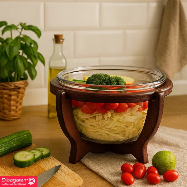 سوفله سالاد خوری ایندو وود کد 9915/18 خرید و قیمت سوفله سالاد خوری ایندو وود کد 9915/18