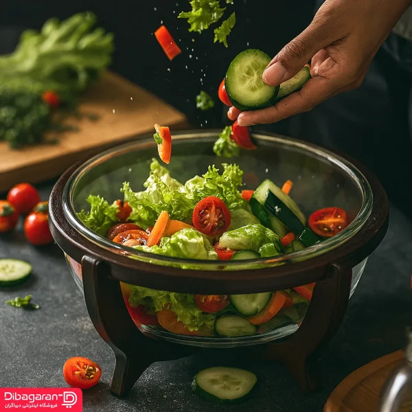 سوفله سالاد خوری ایندو وود کد 9915/28 خرید و قیمت سوفله سالاد خوری ایندو وود کد 9915/28