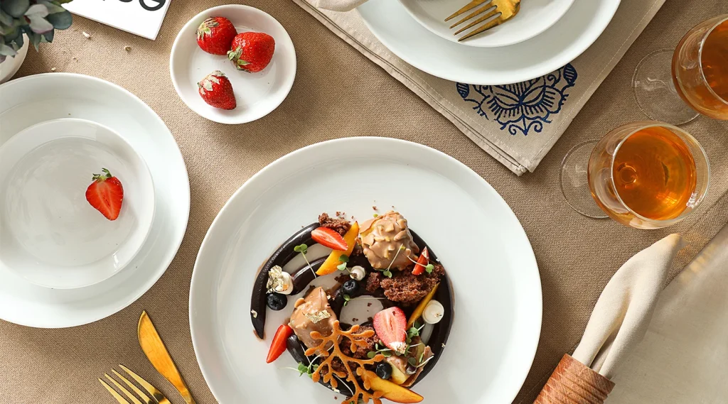 بشقاب تخت چینی زرین فرم اس سایز 9