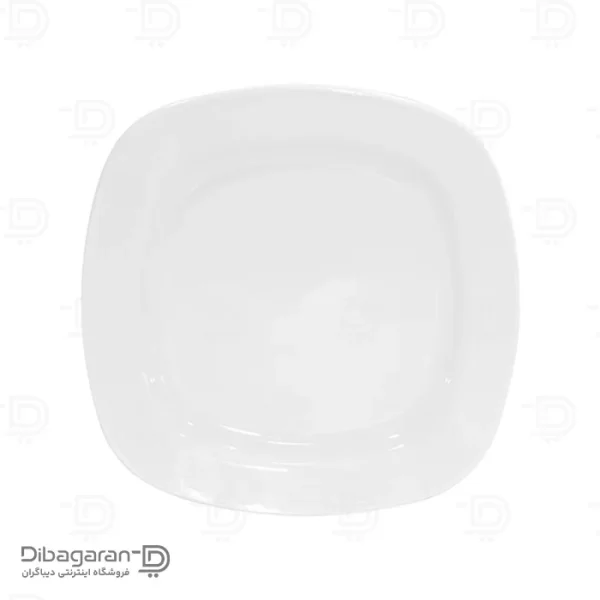 Zarin hotel-style square flat plate size 25 بشقاب تخت چینی زرین مدل هتلی 49 مربع سایز 25